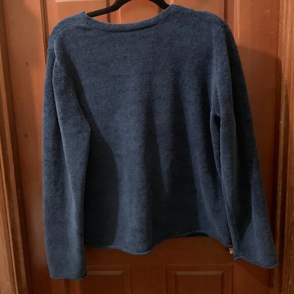 J. Jill Blue Double-Zipper Cozy Cardigan with Pocket - Womens Size L - Picture 2 of 9